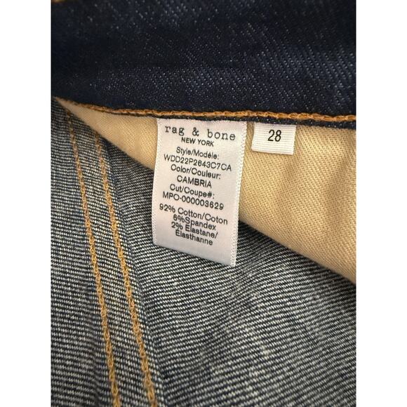 Rag & Bone Dre Low-Rise Slim Boyfriend Cambria/Dark Jeans Women Size 28 - Picture 8 of 11